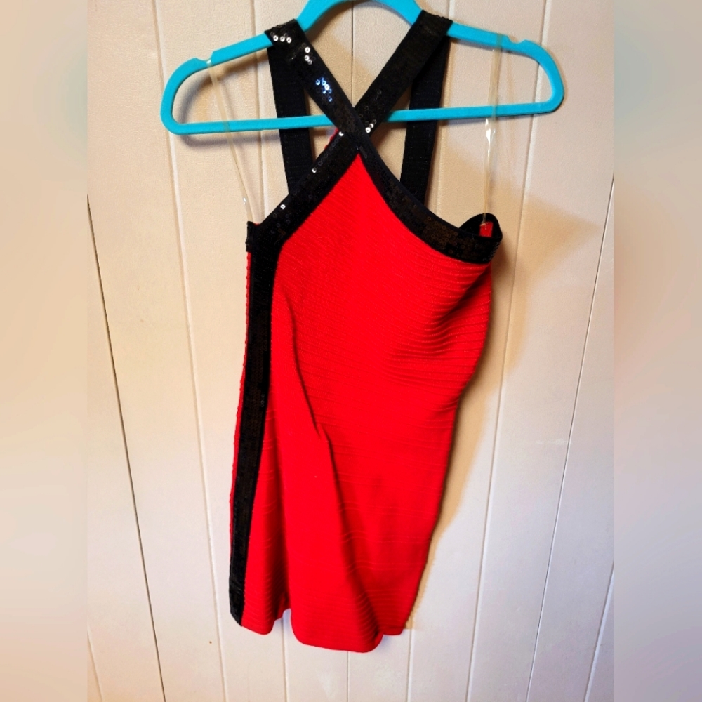 Red one shoulder prom dress